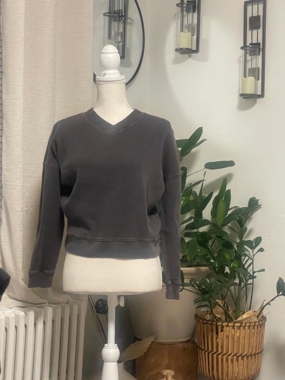 Madewell V-Neck Pullover Sweater - Charcoal